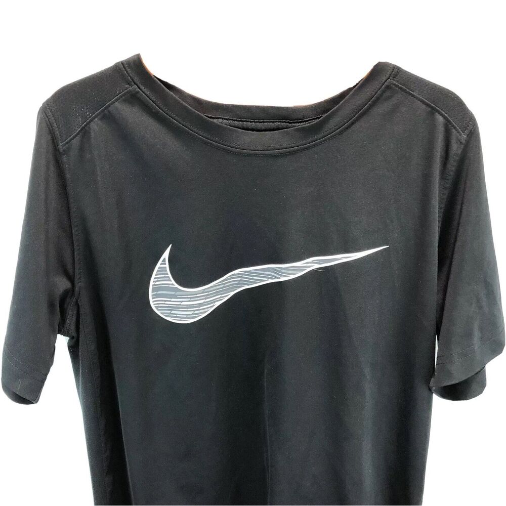 Nike DriFit Boys Black Short Sleeve Training T Shirt 909086-010 Large UU16
